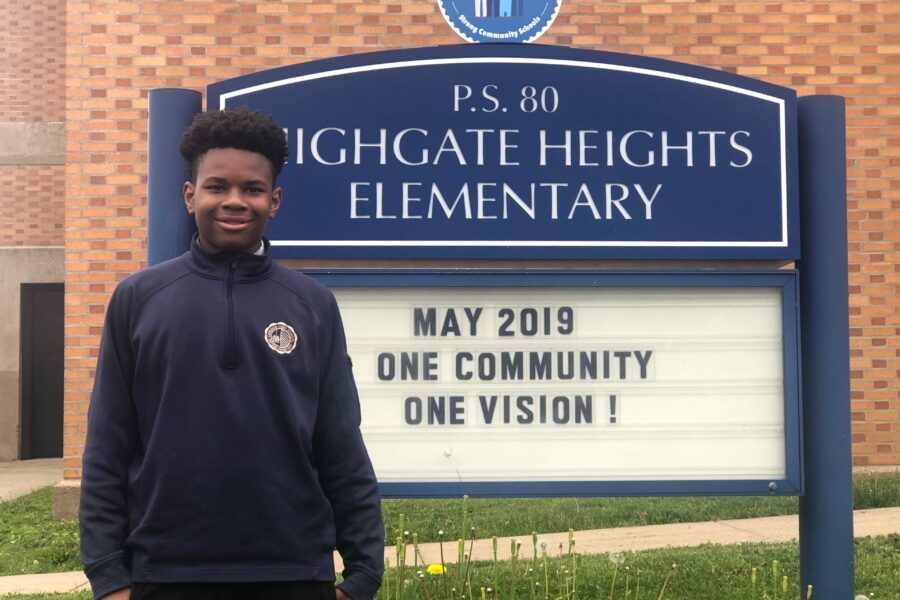 Lamar scholar spotlight in front of Highgate Heights Elementary