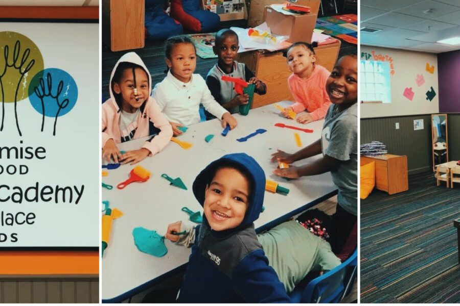 Group of children playing at the new Children's Academy at Gerard Place