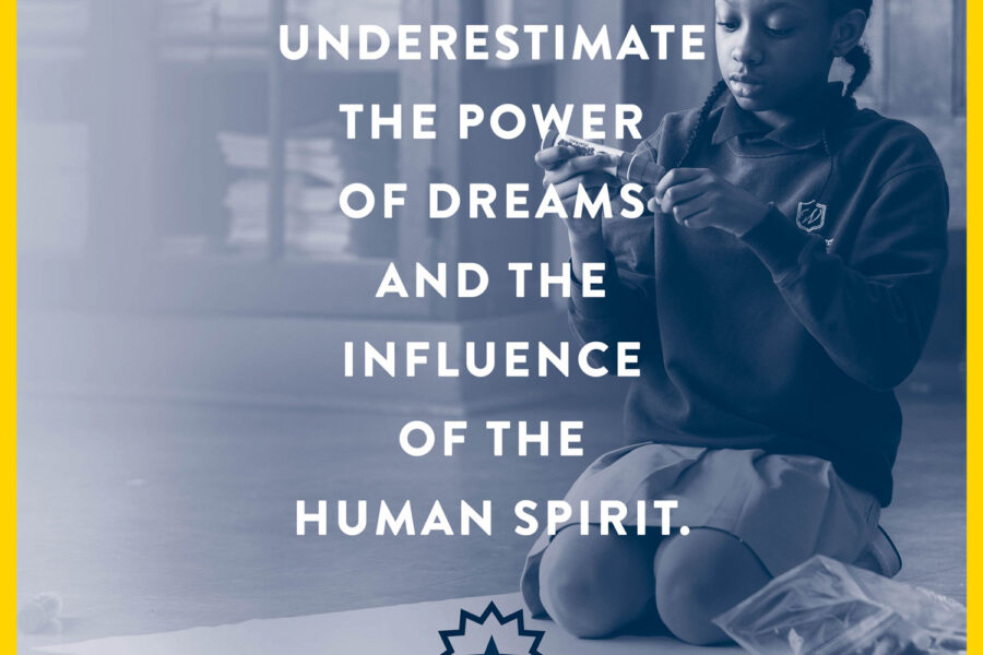 Juneteeth ad with quote from Wilma Rudolph: Never underestimate the power of dreams and the influence of the human spirit.